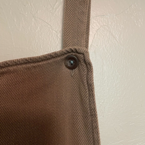 Zara Tan/Green Cotton Overall Style Jumpsuit Small - Picture 2 of 5